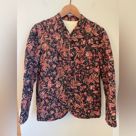 Vintage Quilted Tapestry Structured Jacket With Button Closure Size Small - Picture 2 of 15
